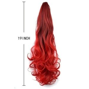 COPY - 19 inch pony tail extender. New red ombre